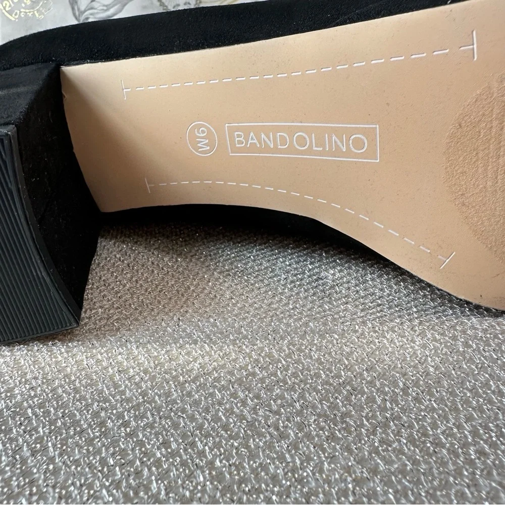 Bandolino Cooler Black Suede Platform Block Heel Pumps Size 9